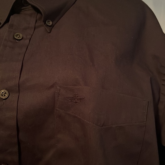 Dockers long sleeve men’s black 100%cotton button down dress shirt size XL, $18 - Picture 2 of 6